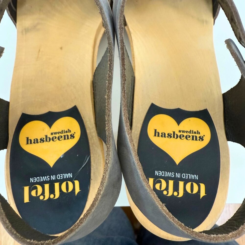 Swedish Hasbeens Gray Clog Sandals | Size 40 - image 8